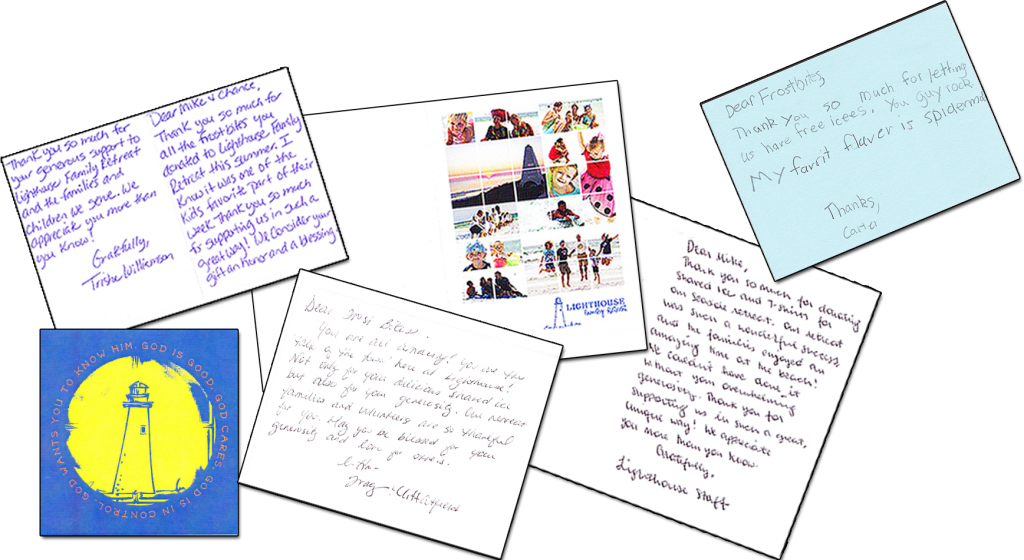 Thank You Notes from Lighthouse Family Retreat